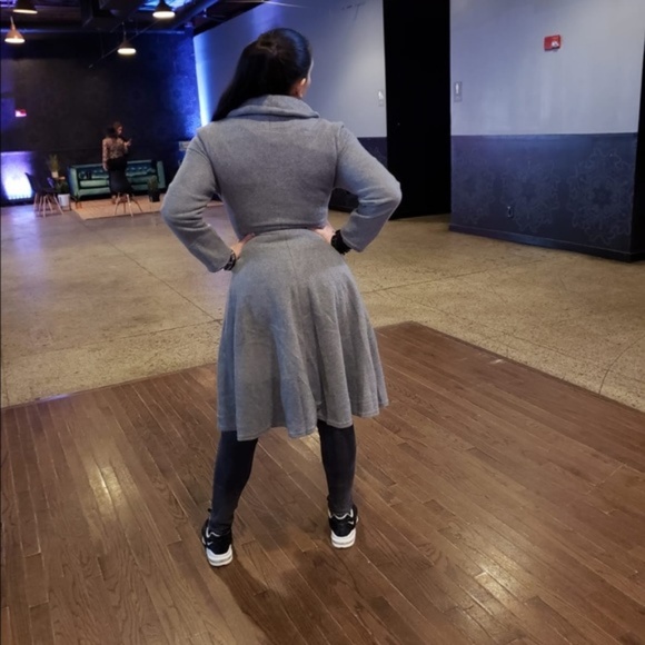 Vintage Style Gray PinUp Rockabilly Overcoat Dress - Picture 5 of 8